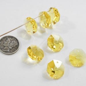 Light Topaz (14mm) RARE Swarovski Art 8115 Top Drill Octagon Prism Pendants