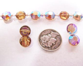 Cuentas de cristal Swarovski 5100 vintage raras de topacio ahumado claro AB (8 mm)