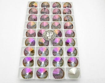 Galactic Shimmers F (14 mm) Swarovski 1122 Rivoli Cabochon Round Stones