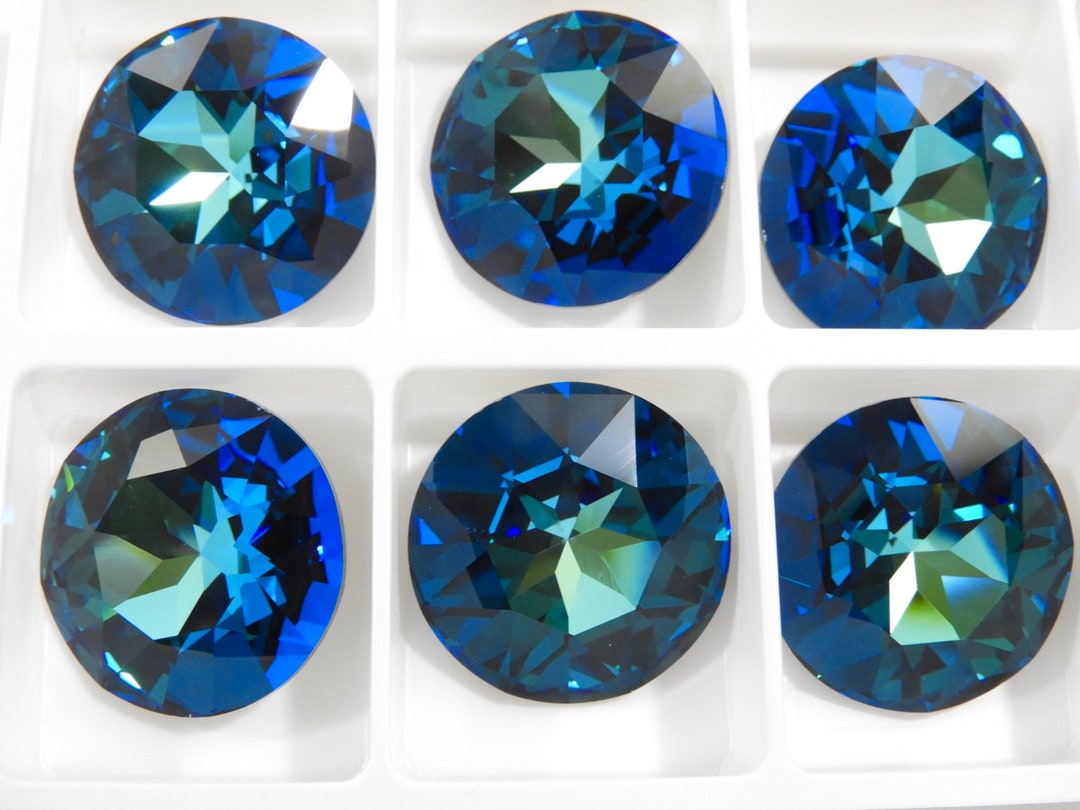 Bermuda Blue F (27mm) Swarovski 1201 Dentelle Rivoli Stones - Etsy