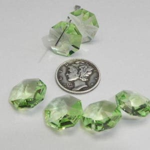 Light Peridot (14mm) RARE Swarovski Art 8115 Octagon Prism Pendants