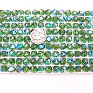 Green Turmaline AB (8mm) RARE Vintage Swarovski Art 5101 Crystal Beads image 3