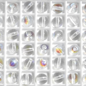Crystal AB Bubble Beads (6mm) Vintage Glass Beads