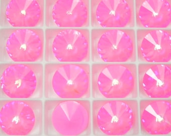 Ultra Hot Pink AB UNF (12mm or 14mm) Swarovski 1122 Rivoli Stones