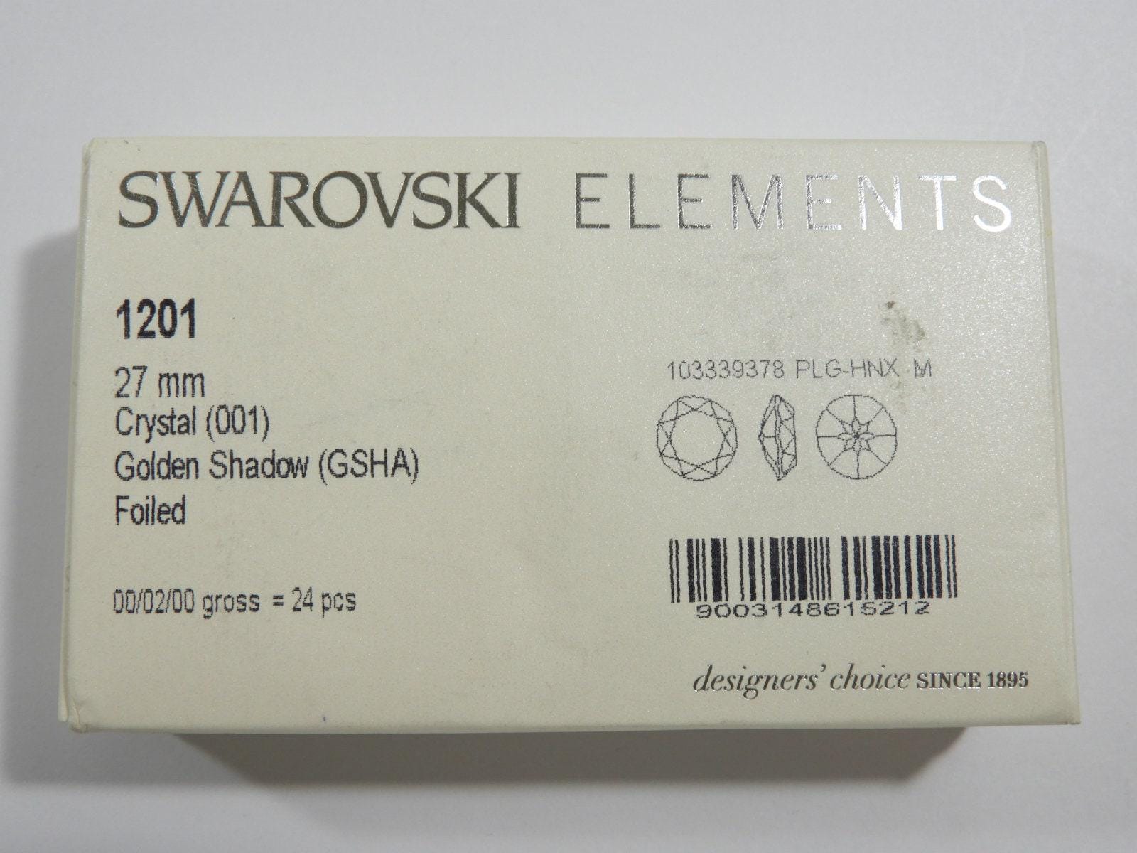 Crystal Golden Shadow F (27mm) Swarovski 1201 Dentelle Rivoli