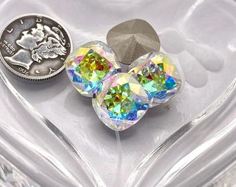 新品高級スワロフスキーキラキラ✨クッション スワロフスキー®製 ラベンダーデライト 12mm 4470 クッションスクエア