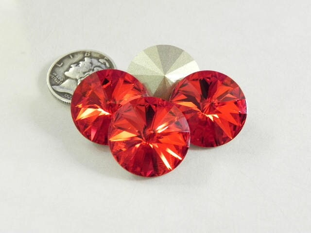 Light Siam F (39ss, 47ss or 12mm) Swarovski 1122 Rivoli Stones