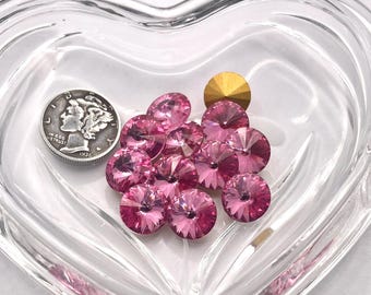 Rose GF (47ss - 10mm) Vintage Swarovski 1122 Rivoli stones