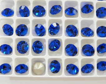 Capri Blue F (8mm-39ss) Preciosa Maxima Chaton Rhinestones