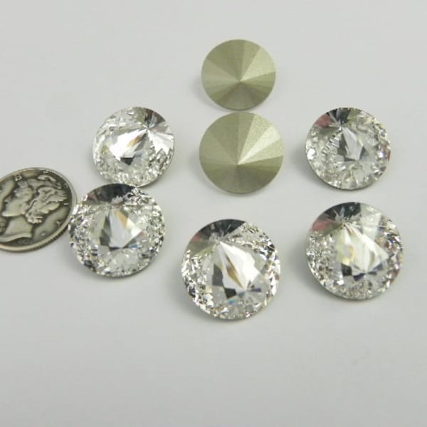 Rare Swarovski 1222 Crystal F (16MM) Off Center Rivoli Stones