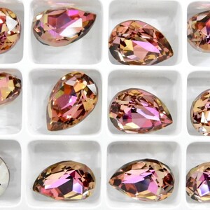 Rose sangria UNF (18 x 13 mm) Preciosa 4320 Pierres fantaisie en forme de poire