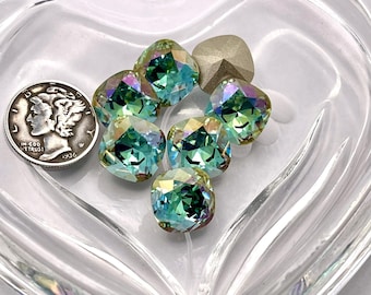 Oceanside Mist F (12mm) Swarovski 4470 Cushion Cut Stones