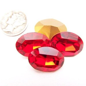 Lichte Siam GF (18x13mm) Vintage Swarovski 4100 ovale gefacetteerde kristallen stenen