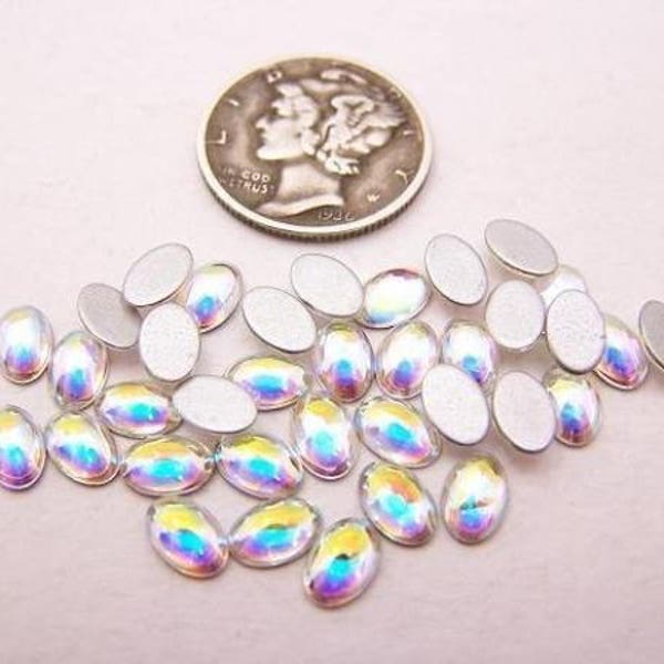 Crystal AB F (6x4mm) Vintage Swarovski 2190 RARE Flat Back Stones