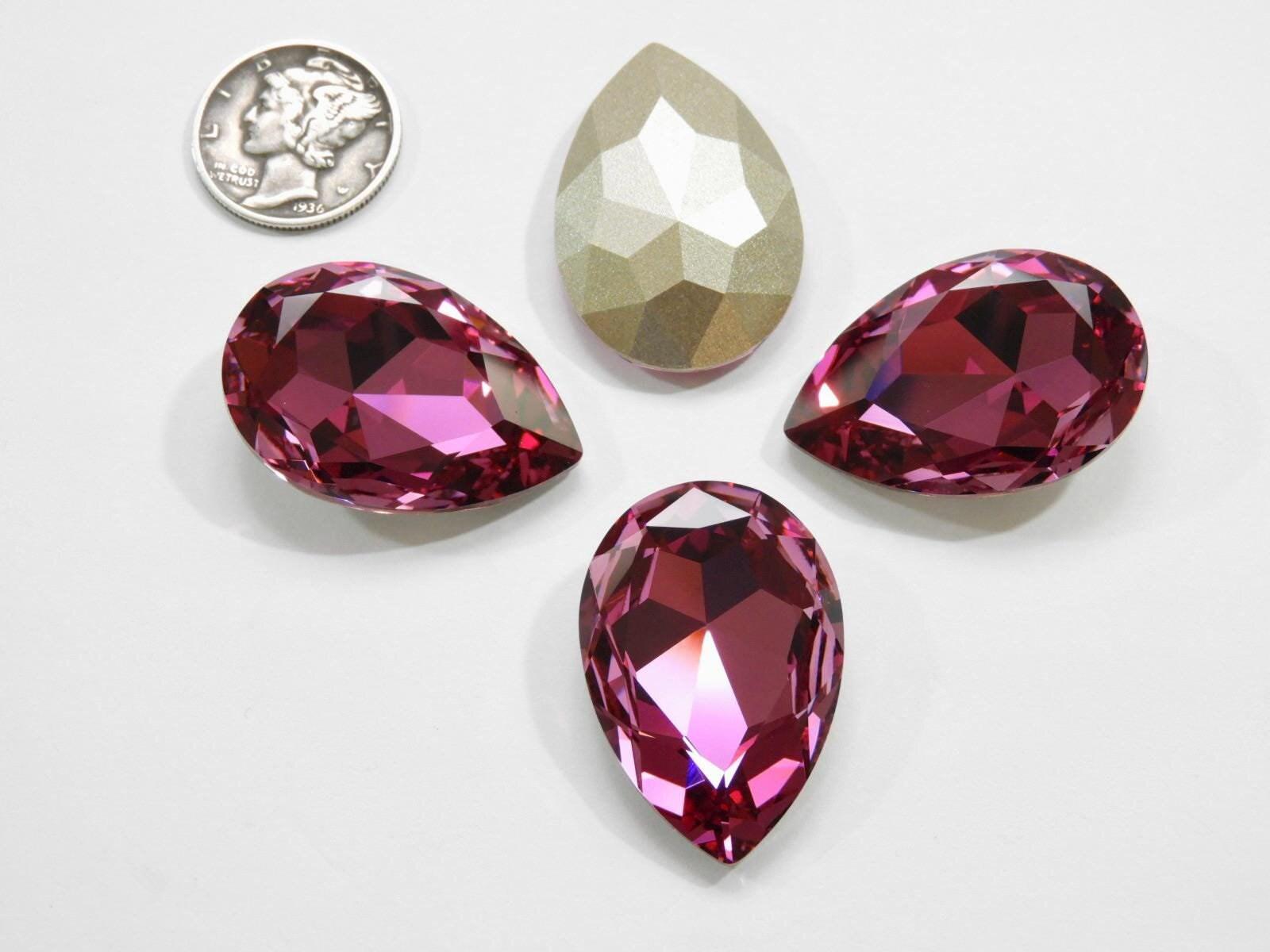 Dark Rose F Swarovski Art 4327 (30x20mm) Teardrop Stones - Etsy