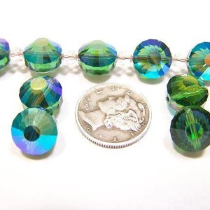 Green Turmaline AB (8mm) RARE Vintage Swarovski Art 5101 Crystal Beads image 1