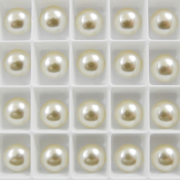 Creamrose Pearl Effects (8mm) Preciosa Half Pearls for Settings or Gluing