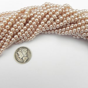Mauve Glass Pearls (4mm) 1 Full Stand Czech Made Beads