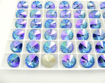 Sapphire Illumine F (12mm or 14mm) Preciosa 1122 Rivoli Stones