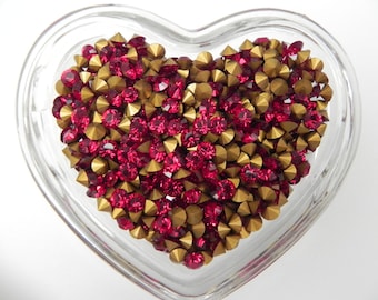 Siam GF (24ss - 5mm) Vintage Swarovski 1012 Chaton Rhinestones