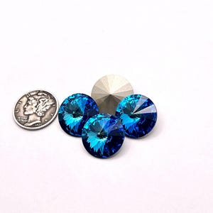 Bermuda Blue F (16mm) Swarovski Art 1122 Rivoli Stones