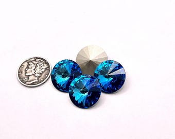 Bermuda Blau F (16 mm) Swarovski Art 1122 Rivoli Steine