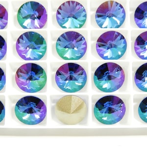 Zaffiro Glimmer F (12 mm) Swarovski 1122 Pietre Rivoli