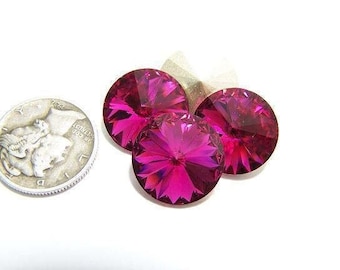 Fuchsia F (39ss, 12mm or 14mm) Swarovski 1122 Rivoli Stones