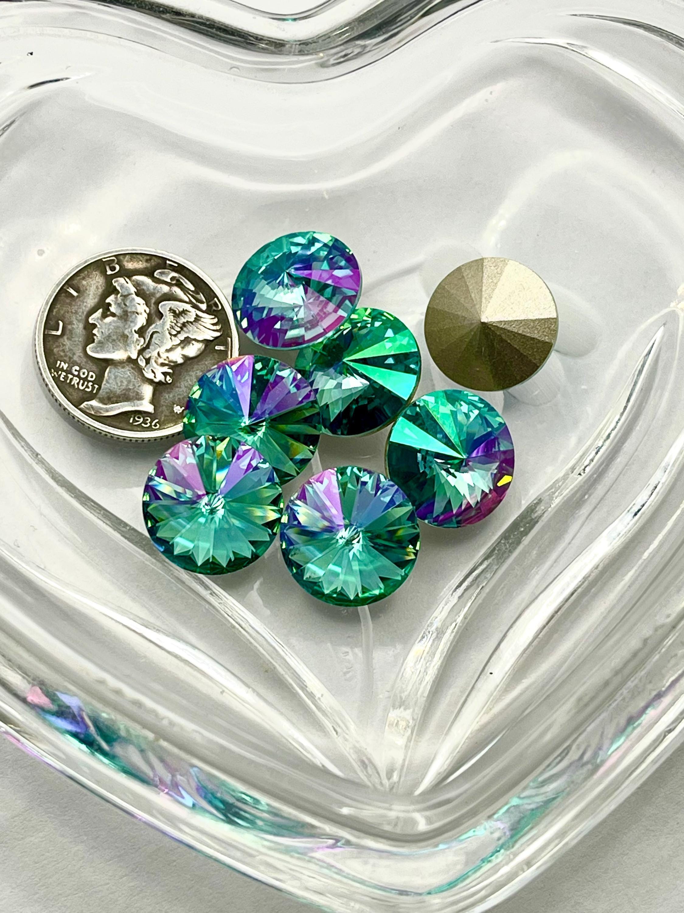 Light Turquoise Glimmer F (12mm) Swarovski 1122 Rivoli Stones - Etsy
