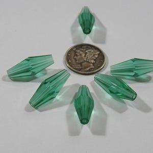 Perline bicono allungate Swarovski 5205 vintage, color smeraldo chiaro (20 x 8 mm)