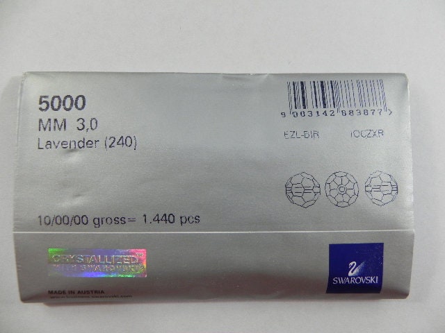 ラベンダー (3 mm) スワロフスキー 5000 ファセット ラウンド 