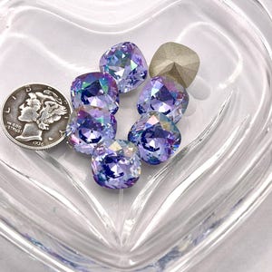 Provence Lavender Glimmer F  (12mm) Swarovski 4470 Cushion Cut Stones