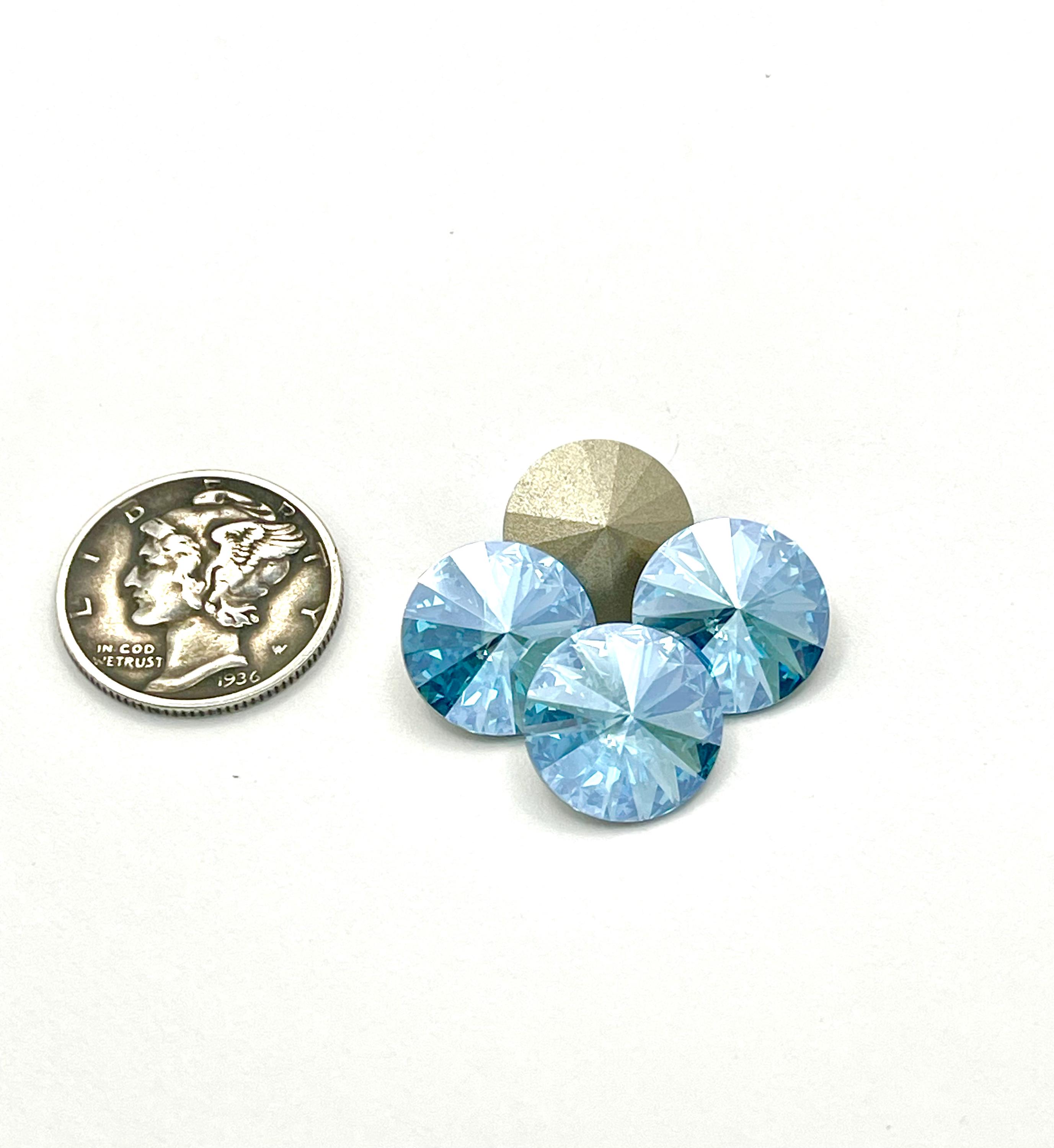 サトニャン。オラフ　SWAROVSKI Aqua Moonlight F (12mm) Swarovski Art 1122 Rivoli Stones - Etsy