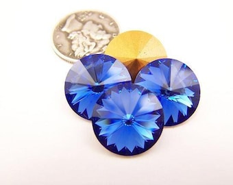 Sapphire GF (14mm) Vintage Swarovski 1122 Rivoli Stones