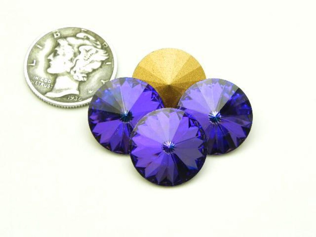 Heliotrope GF (14mm) Vintage Swarovski 1122 Rivoli Stones - Etsy
