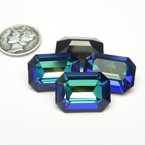 Bermuda Blu UNF (18x13mm) Raro Vintage Swarovski Art 4600 Pietre Rettangolari