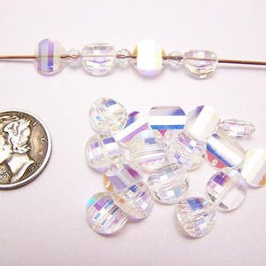 Cristal AB - Aurora Boreal (8 mm) Cuentas Pagoda Swarovski Art 5107 Vintage (1 derecha, 1 izquierda)