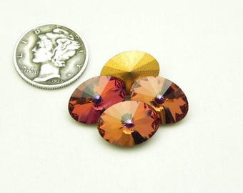 Volcano GF (14x10mm) RARE Vintage Swarovski 4102 Oval Rivoli Crystal Stones