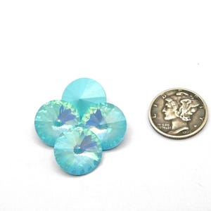 Ultra Turquoise AB UNF (14mm) Swarovski 1122 Rivoli Stones