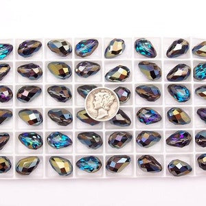 Heliotrope (13.5x9mm) Vintage Swarovski 5500 Teardrop Pendant Beads