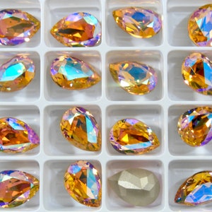 Light Peach Illumine F (18x13mm) Preciosa 4320 Pietre fantasia a forma di pera