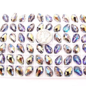 Heliotrope (12x8mm) Vintage Swarovski Art 5500 Teardrop Pendant Beads