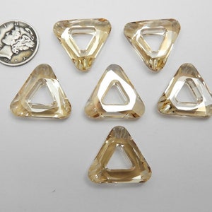 Crystal Golden Shadow (20mm) Swarovski 4737 Triangle Pendant Frame