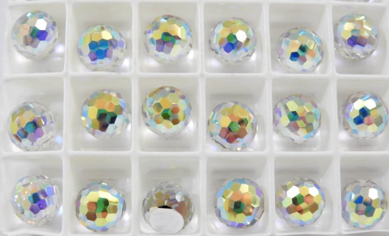 Cristal AB CAL VZ (8 mm) Swarovski 4861 Fireball Stones 8mm - 6 Pieces