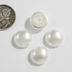Weisse Effektperlen (12mm) Böhmische Glashalbperlen zum Fassen oder Kleben