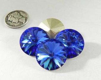 Sapphire F Rivoli (12mm) Swarovski 1122 Rivoli Stones