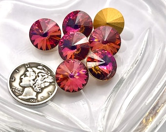 Cathedral GF (12mm or 16mm) RARE Vintage Swarovski 1122 Rivoli Stones