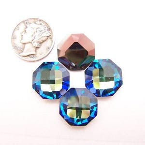 Bermuda Blue UNF (14MM) Vintage Swarovski Art 4665 Octagon Stones