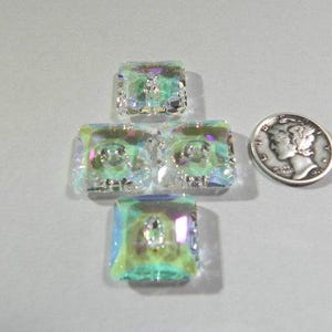 Transmission V UNF (16mm) Swarovski 3017 Crystal Beveled Square Crystal Sew on Buttons