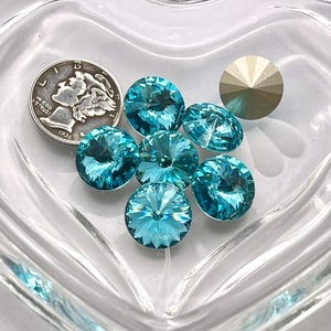 Helltürkis F (39ss, 12 mm oder 14 mm) Swarovski 1122 Rivoli Steine